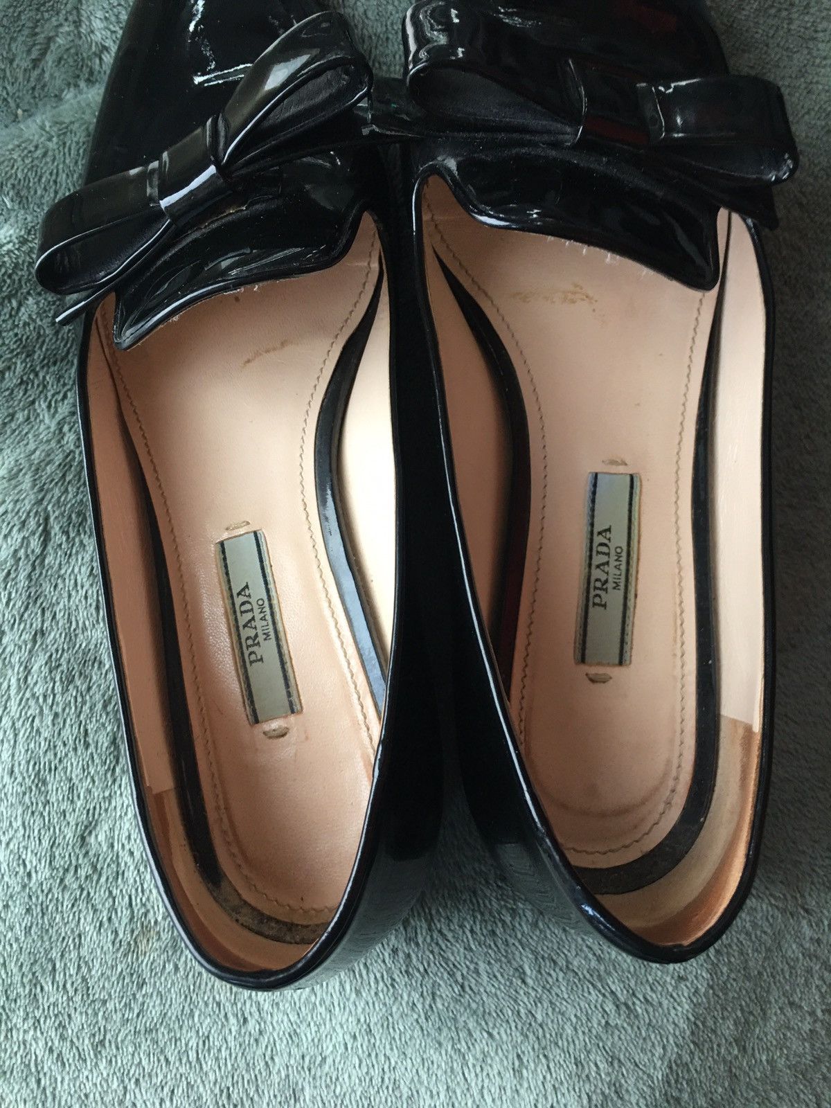 Prada Prada Black Patent Leather Bow Flats Loafers Size EU 37 Size US 7 / IT 37 - 14 Thumbnail
