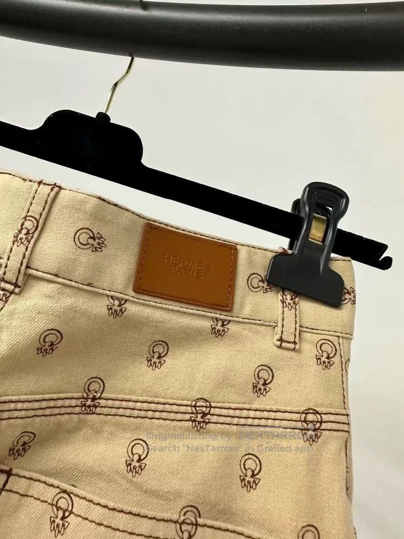 Hermes Hermes Printed denim cropped pants Size 24" / US 00 / IT 34 - 7 Thumbnail