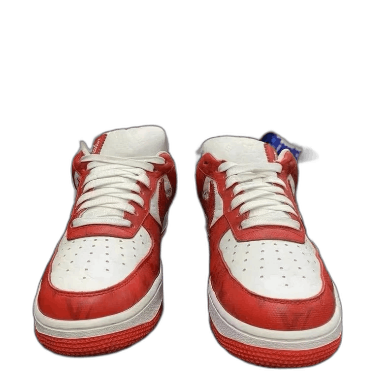 Louis Vuitton red and white lowtop sneakers Size US 8 / EU 41 - 1 Thumbnail