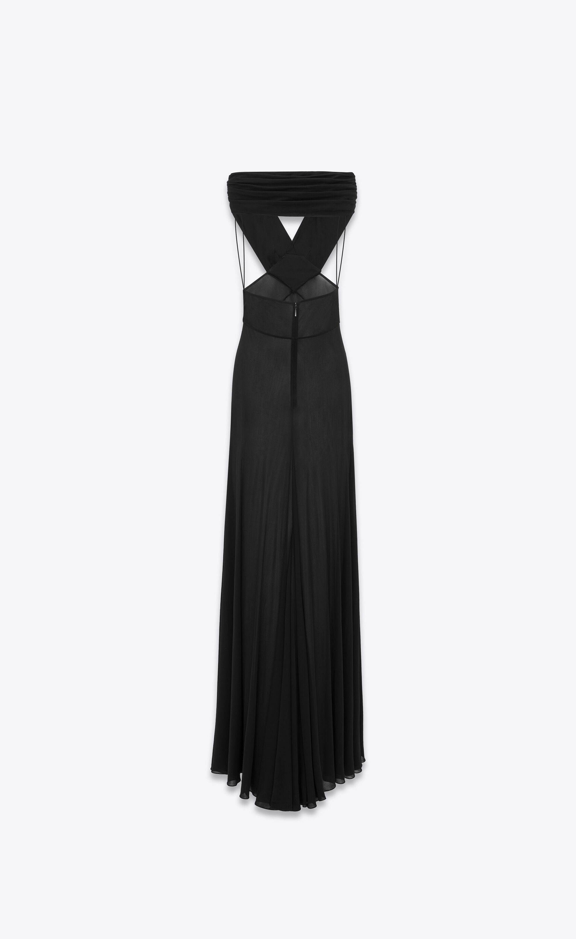 Saint Laurent Paris o1s1wg110125 759006 Off-The-Shoulder Backless Dress Jersey Size XS / US 0-2 / IT 36-38 - 2 Thumbnail