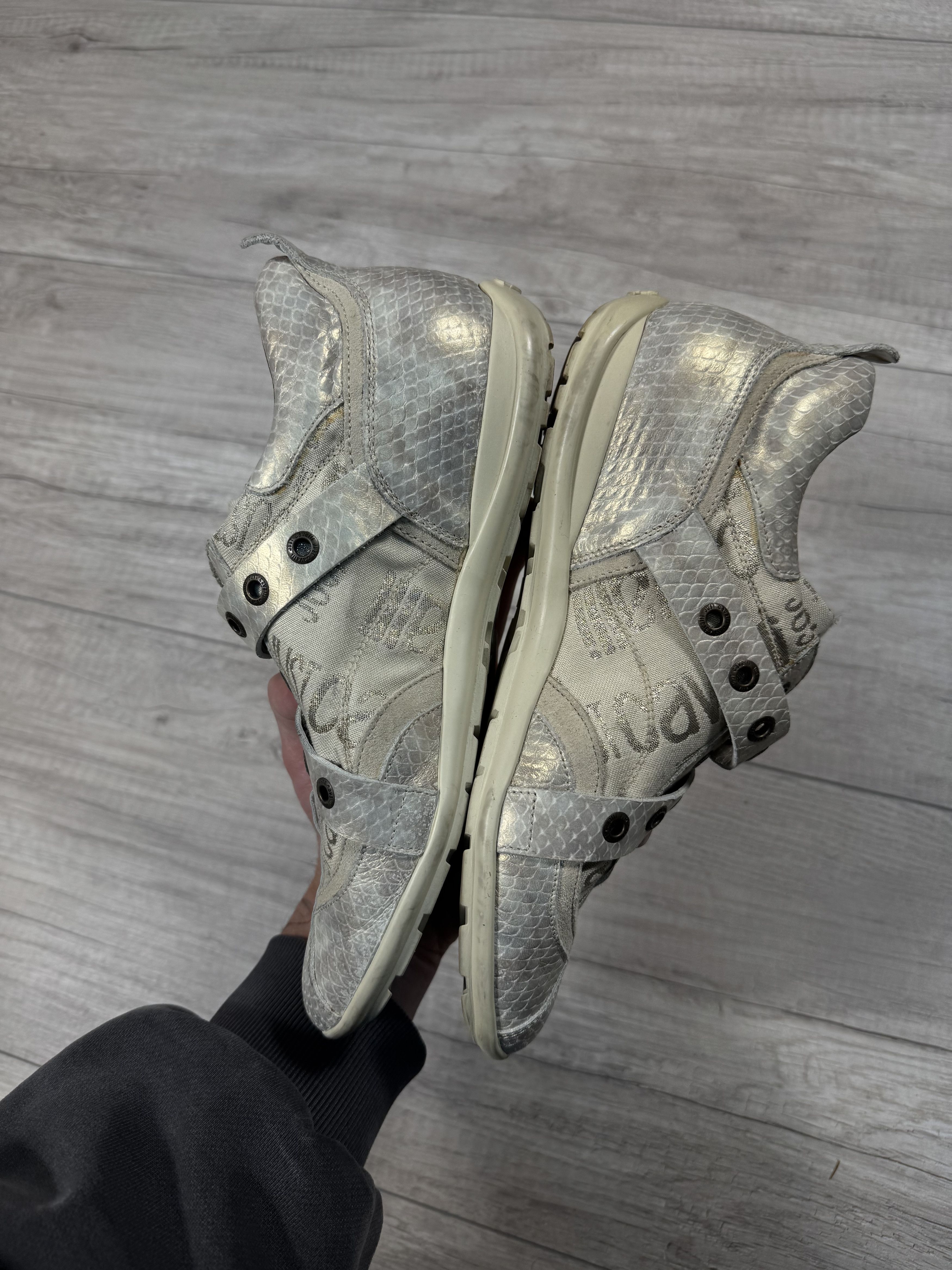 Roberto Cavalli Just Cavalli Vintage Y2K Avant Garde Snakeskin Sneakers Size US 6.5 / EU 39-40 - 6 Thumbnail