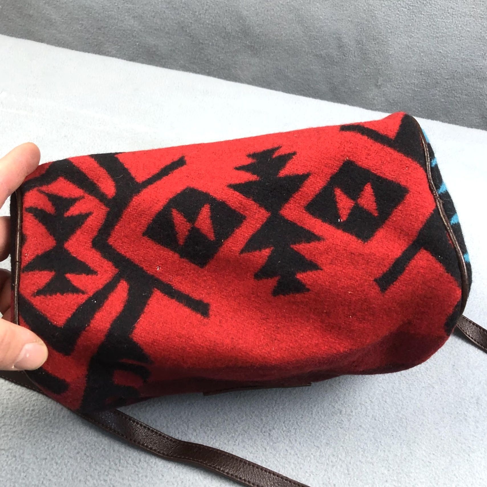 Pendleton Pendleton Bag Small Wool Blend Red Aztec Southwestern Crossbody Womens Handbag Size ONE SIZE - 7 Thumbnail