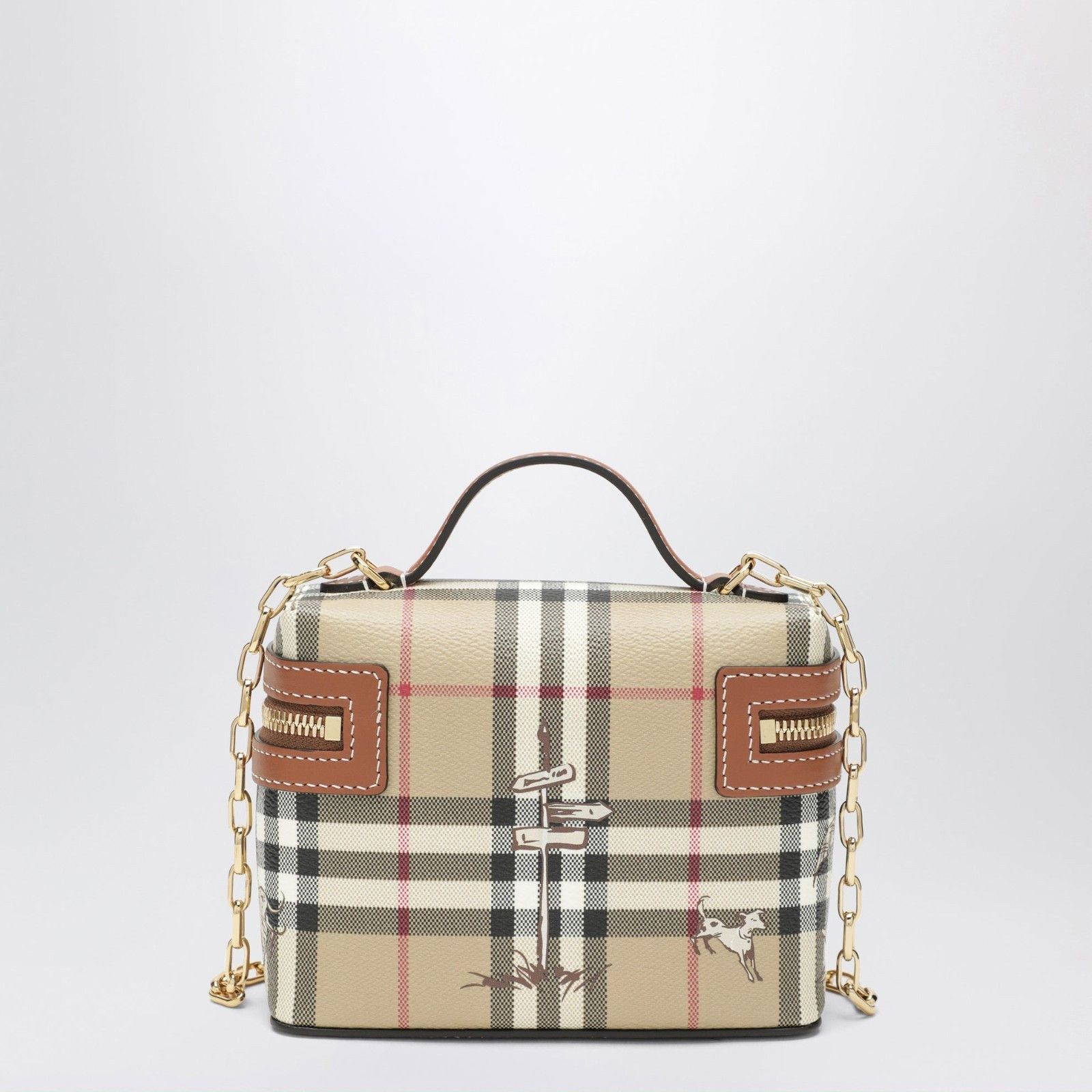Burberry BURBERRY Check Mates Mini Archive Beige Vanity Bag New & Aut Size ONE SIZE - 3 Thumbnail