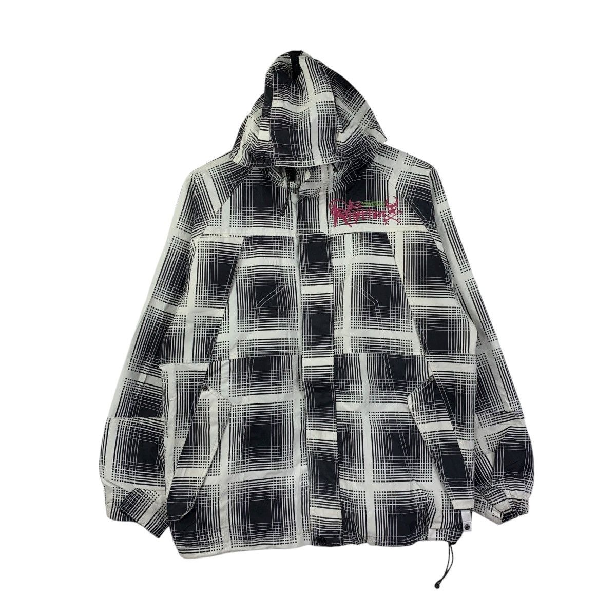 Vintage le-Rhythm Trick Master Grid Pattern Hooded Jacket