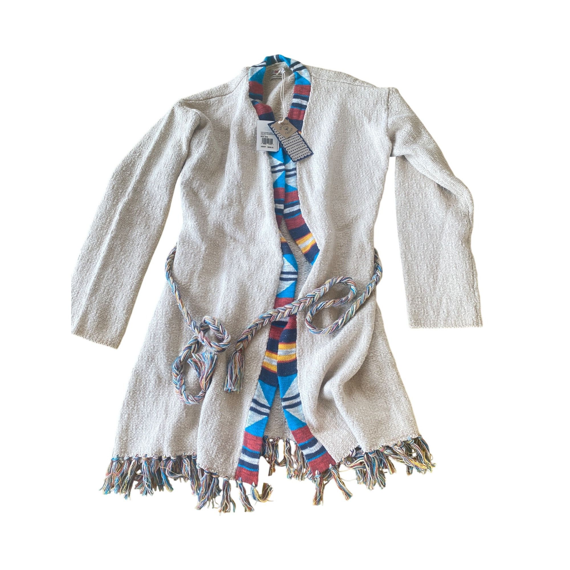 Faherty New $298 Faherty Crow Stripes Tassel Organic Cotton Duster C Size S / US 4 / IT 40 - 4 Thumbnail