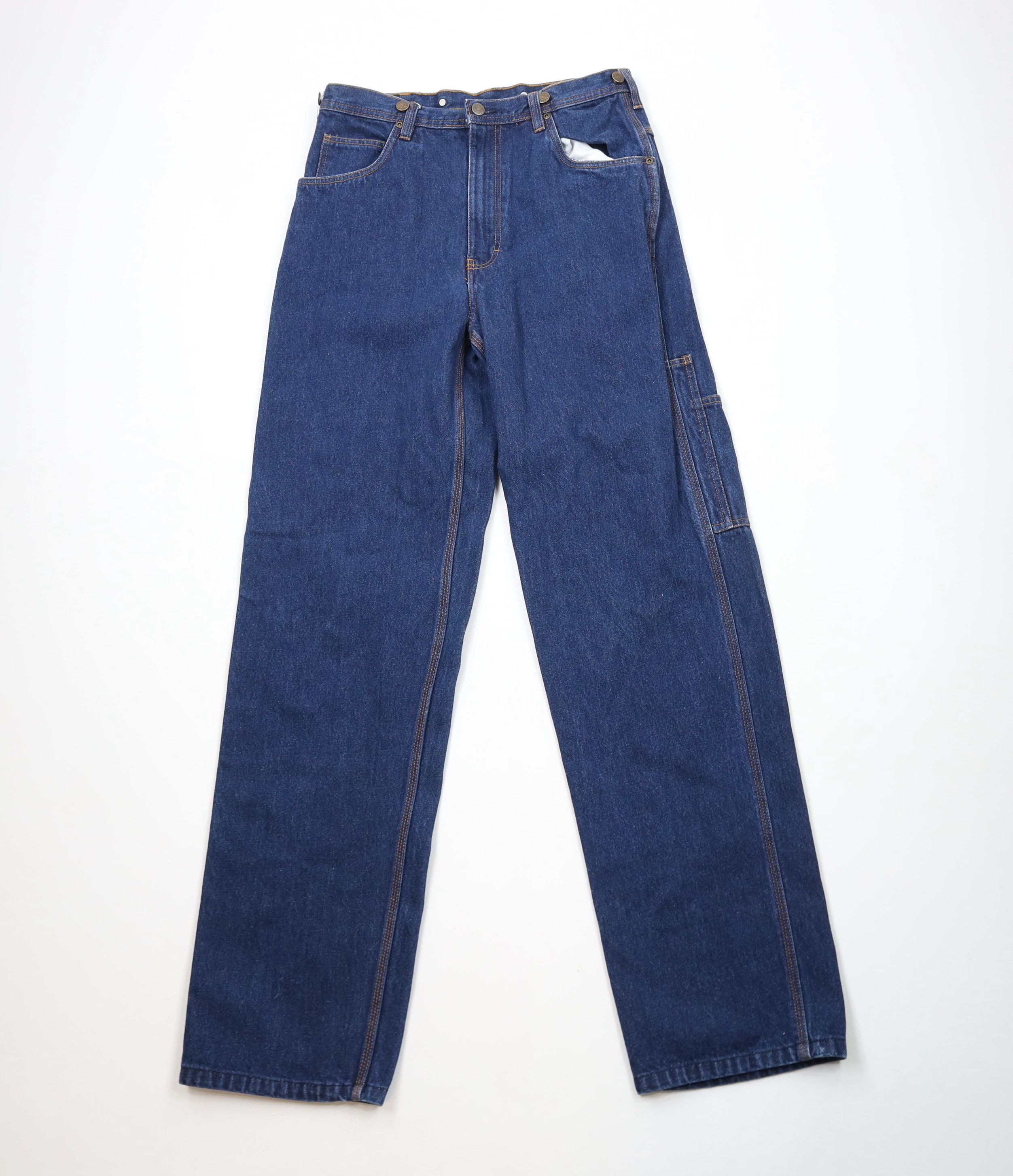 FiveBrother × Vintage Vintage 90s Five Brother Wide Leg Dungaree Denim Jeans Blue Size US 32 / EU 48 - 1 Thumbnail