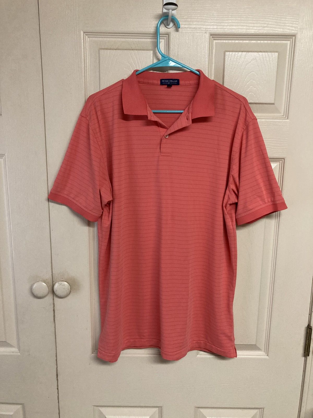 Peter Millar Peter Millar Crown Crafted Polo SS Striped Pink Size Large Size US L / EU 52-54 / 3 - 2 Thumbnail