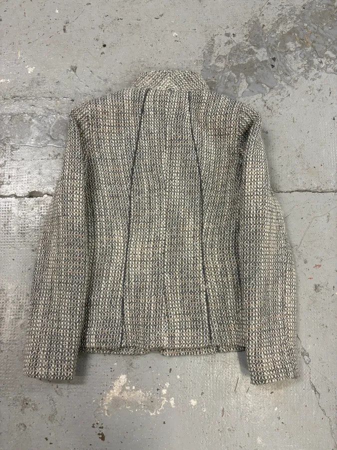 Designer × Gucci × Vintage 2000s Gucci Grey Tweed Jacket Size S / US 4 / IT 40 - 4 Thumbnail