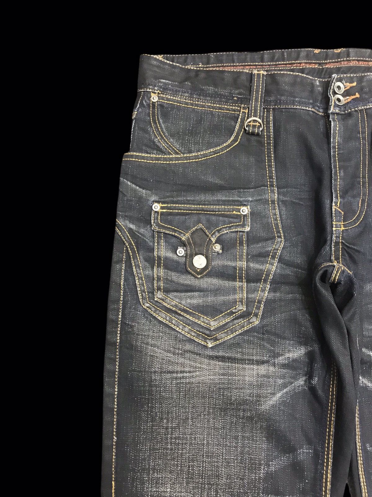 Japanese Brand 💥FLARE💥NCFM Stylish Fades Flare Bush Denim F115 Size US 34 / EU 50 - 4 Thumbnail