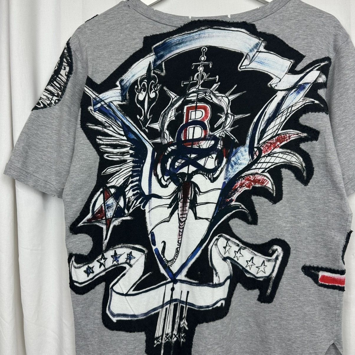 Balmain SS11 Balmain Christophe Decarnin Asymmetric Print Tee Size S / US 4 / IT 40 - 9 Thumbnail