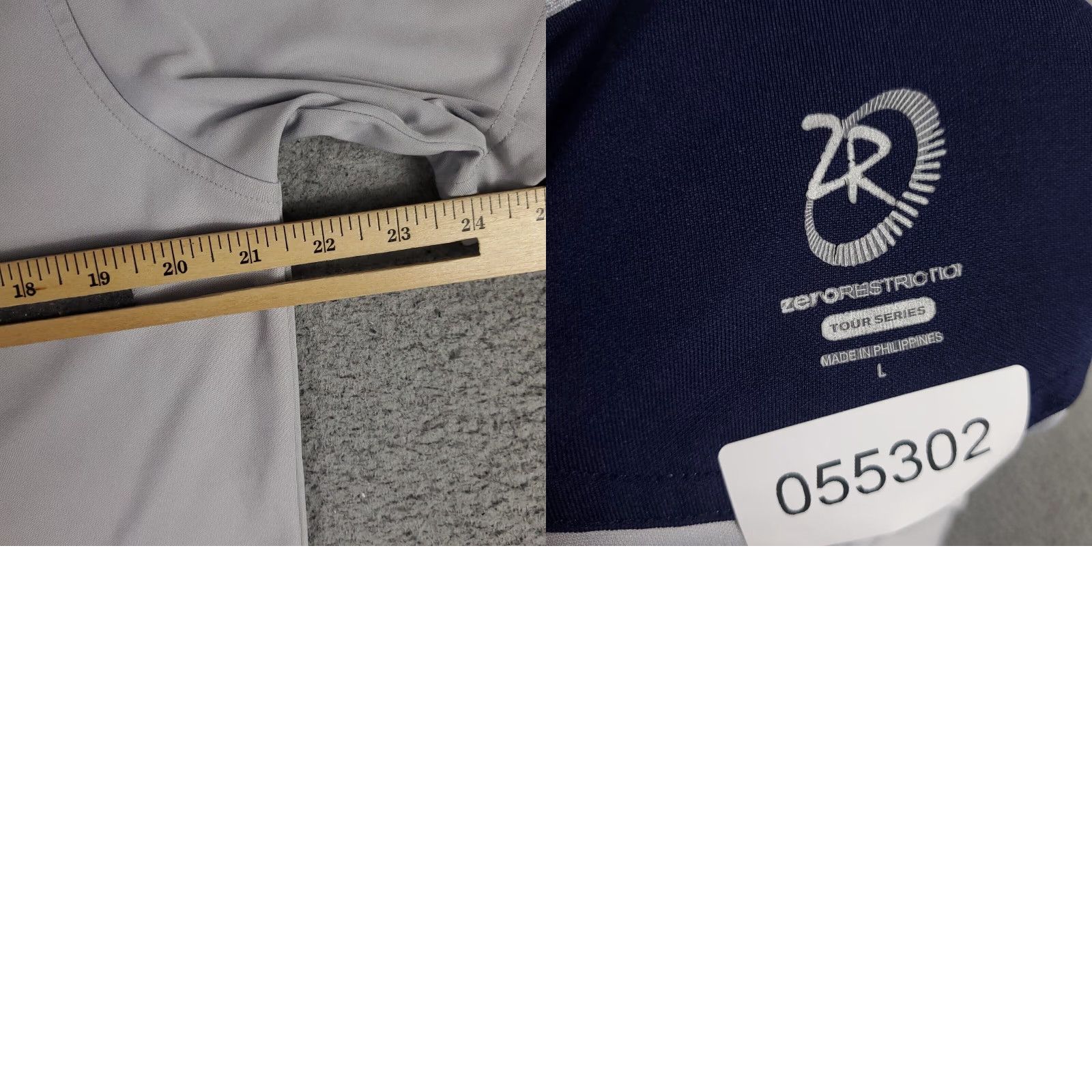 Vintage Zero Restriction Polo Shirt Mens Large Gray Solid Short Sleeve Polo Men L Gray Logo Button Modern Preppy Sports Shirt Size US L / EU 52-54 / 3 - 8 Thumbnail