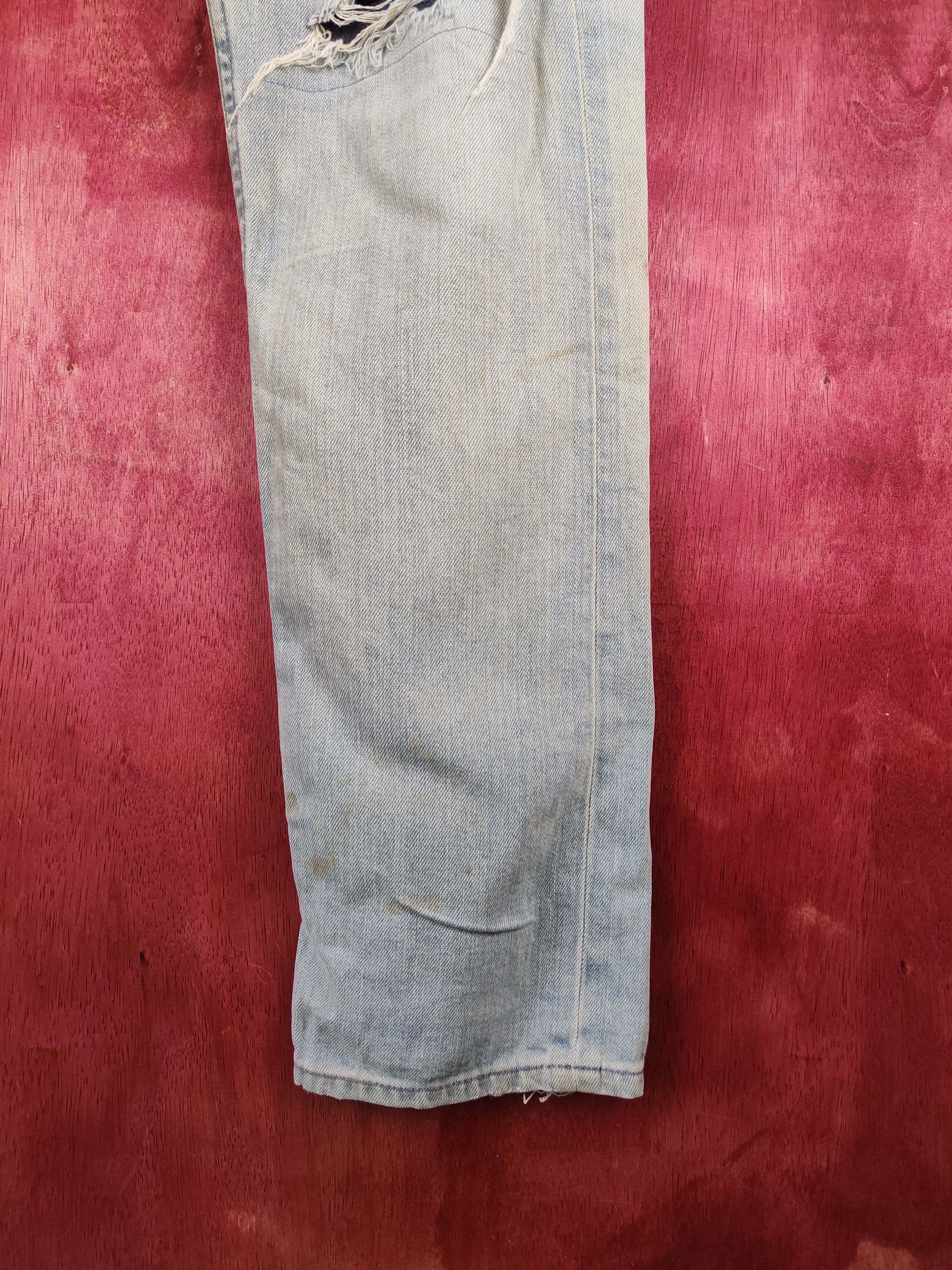 Japanese Brand Bayflow Blue Faded Distressed patchwork Denim #S1483 Size US 30 / EU 46 - 8 Thumbnail