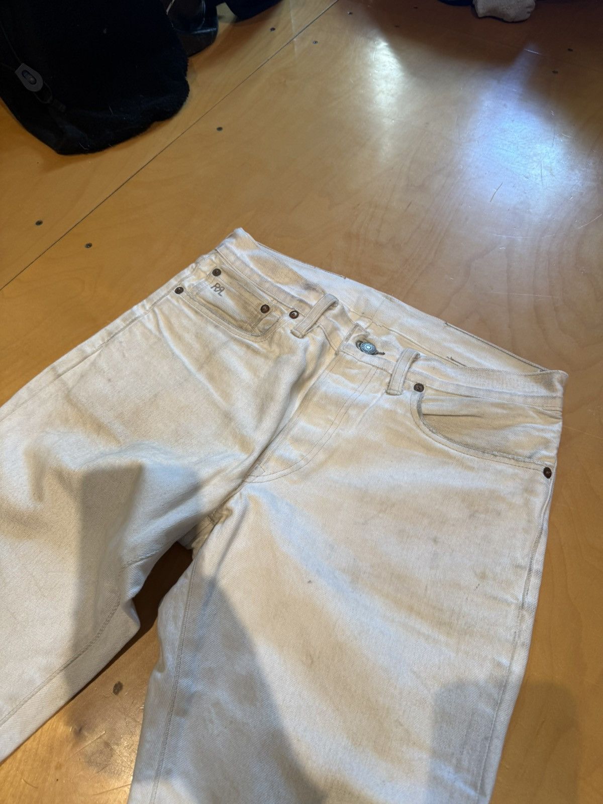 RRL Ralph Lauren RRL cream selvedge DENIM Slim fit Size US 30 / EU 46 - 4 Thumbnail