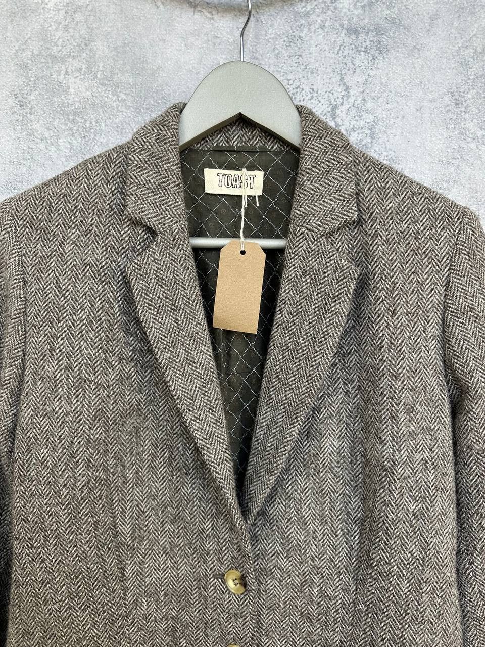 Other TOAST Brown Herringbone Tweed Wool Blazer Jacket New Wool Size M / US 6-8 / IT 42-44 - 4 Thumbnail