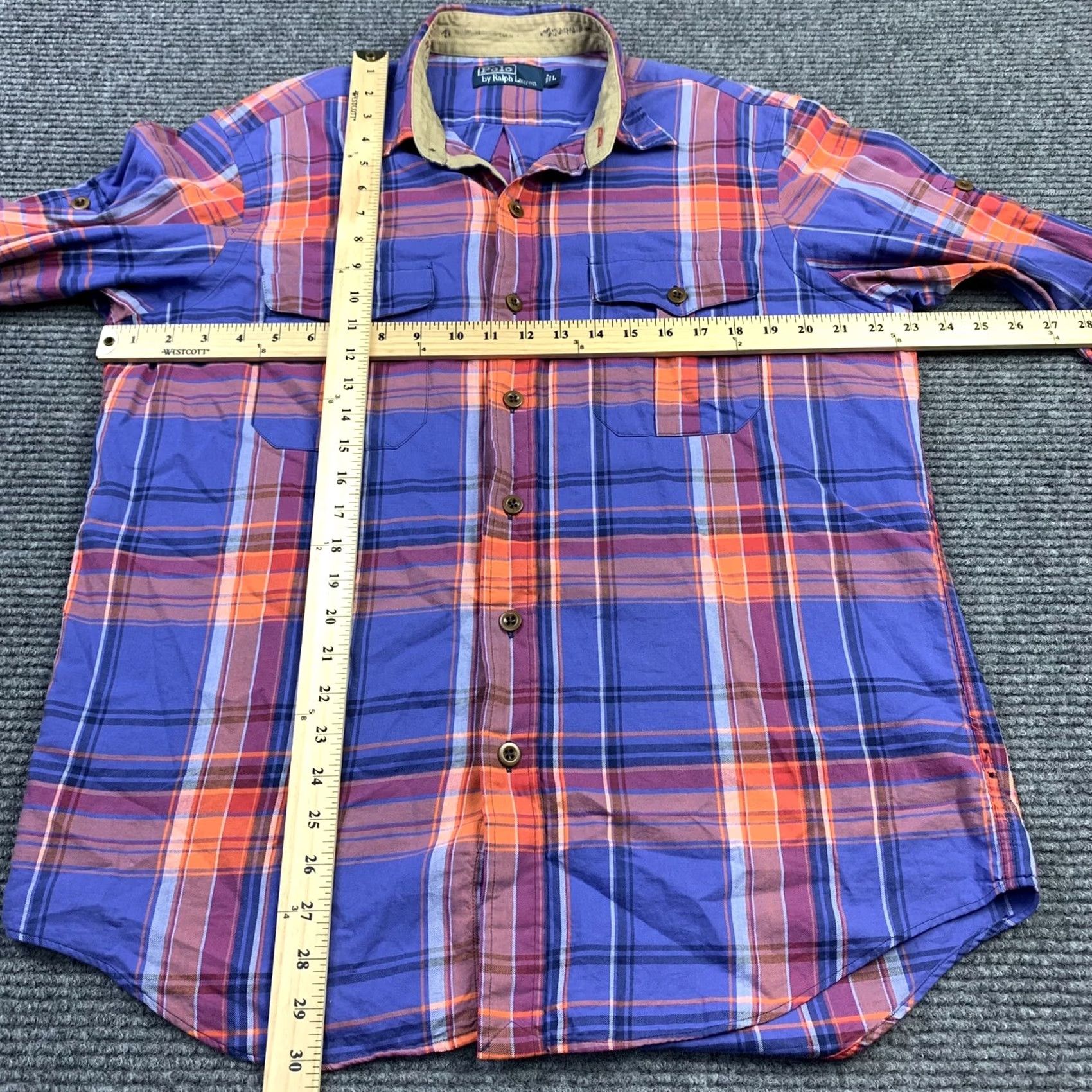 Polo Ralph Lauren Polo Ralph Lauren Mens Long Sleeve Colorful Button Up Plaid Dress Shirt Large Size 42R - 4 Thumbnail
