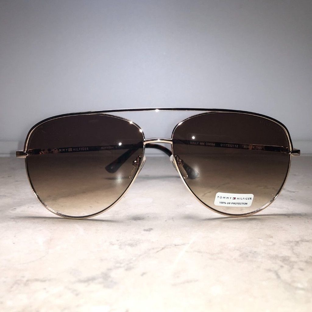 Tommy Hilfiger Tommy Hilfiger Gold & Tortoiseshell Aviator Sunglasses Size ONE SIZE - 3 Thumbnail