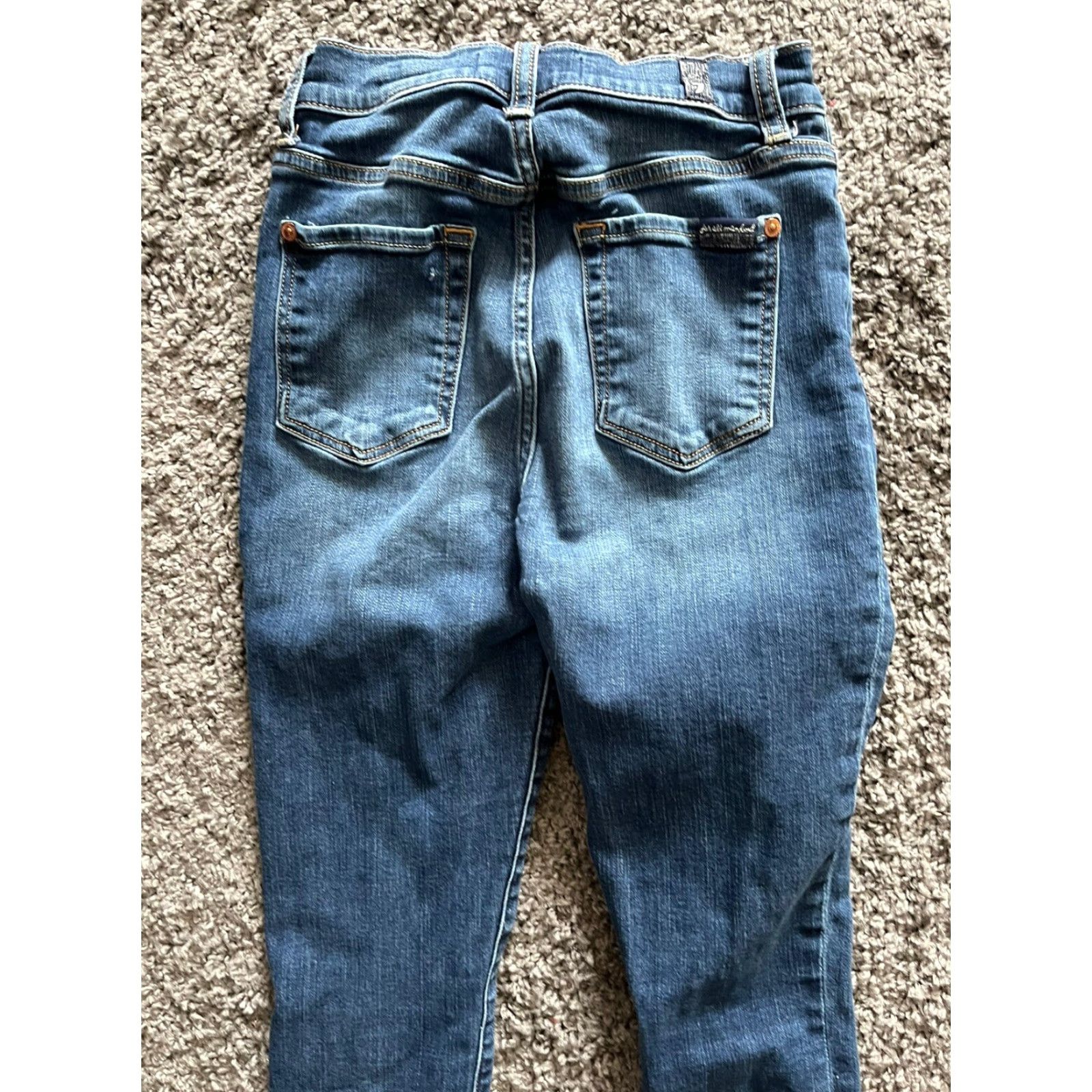 7 For All Mankind 7 For All Mankind Aubrey Jeans Womens Size 26 Tapered Denim Blue Medium Wash Size 26" / US 2 / IT 38 - 4 Thumbnail