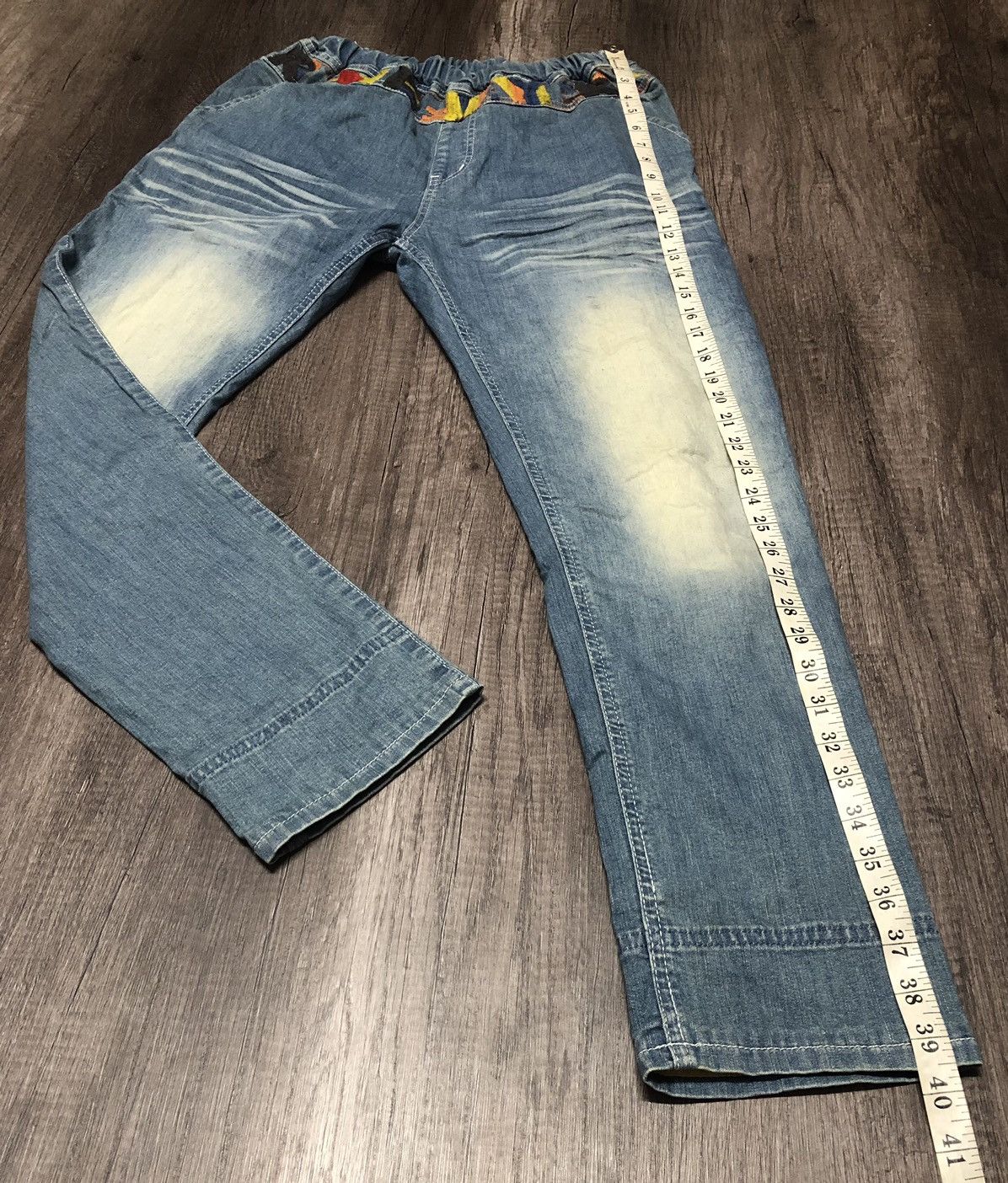 Designer Vintage Kriff Mayer Sport Wear Jeans Patchwork Design Size 34" / US 12 / IT 48 - 23 Thumbnail