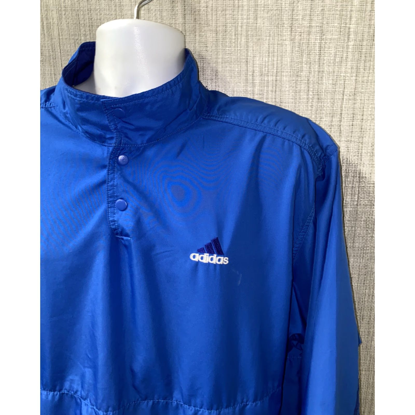 Adidas Adidas Mens Jacket Blue Polyester 1/2 Snap Pullover Size L Mens Blue Polyester 1/2 Snap Button Pullover Jacket L Size US L / EU 52-54 / 3 - 2 Thumbnail