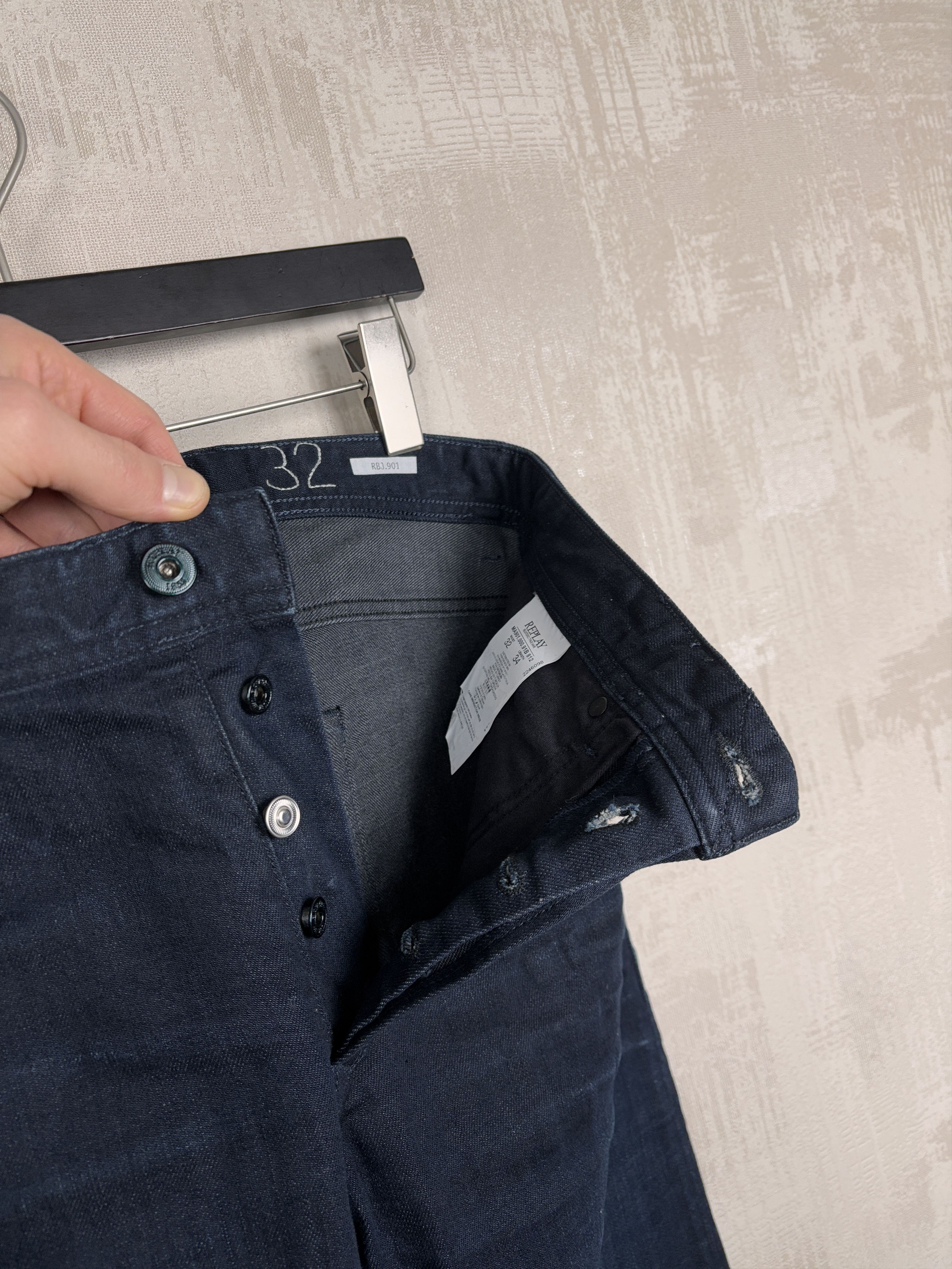 Replay Replay RBJ 901 Taper Jeans W 32 / L 34 Dark Blue RRP £ 125 Size US 32 / EU 48 - 18 Thumbnail
