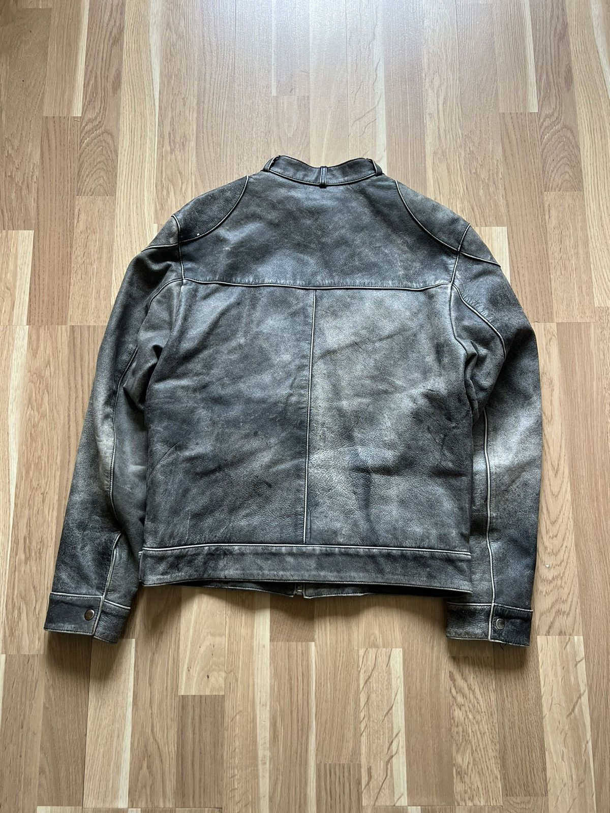 Vintage Vintage faded avant garde leather jacket Rick Owens style 90 Size US M / EU 48-50 / 2 - 7 Thumbnail