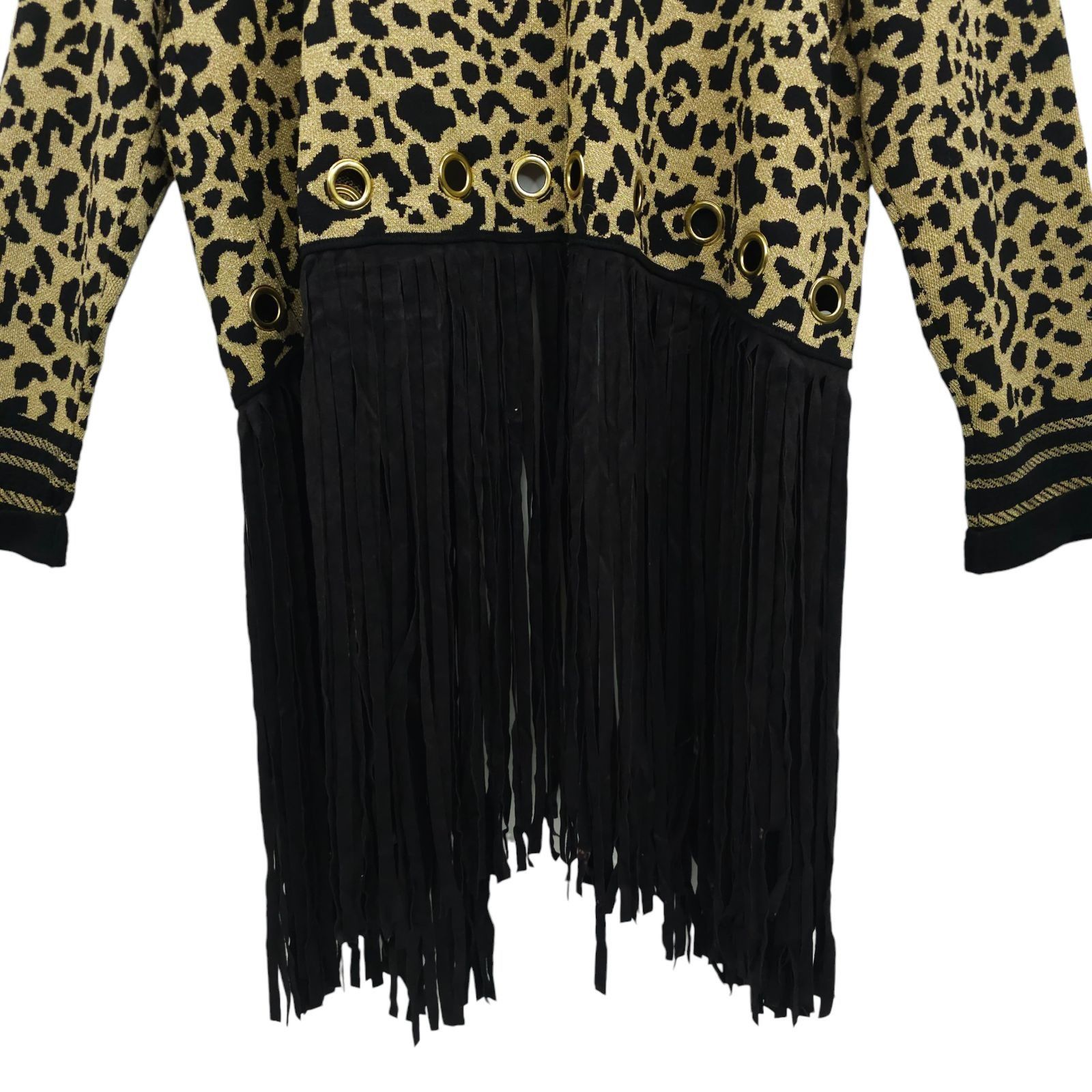 Other Berek Leopard Print Cardigan XL Gold Grommet Fringe Sweater Size XL / US 12-14 / IT 48-50 - 12 Thumbnail