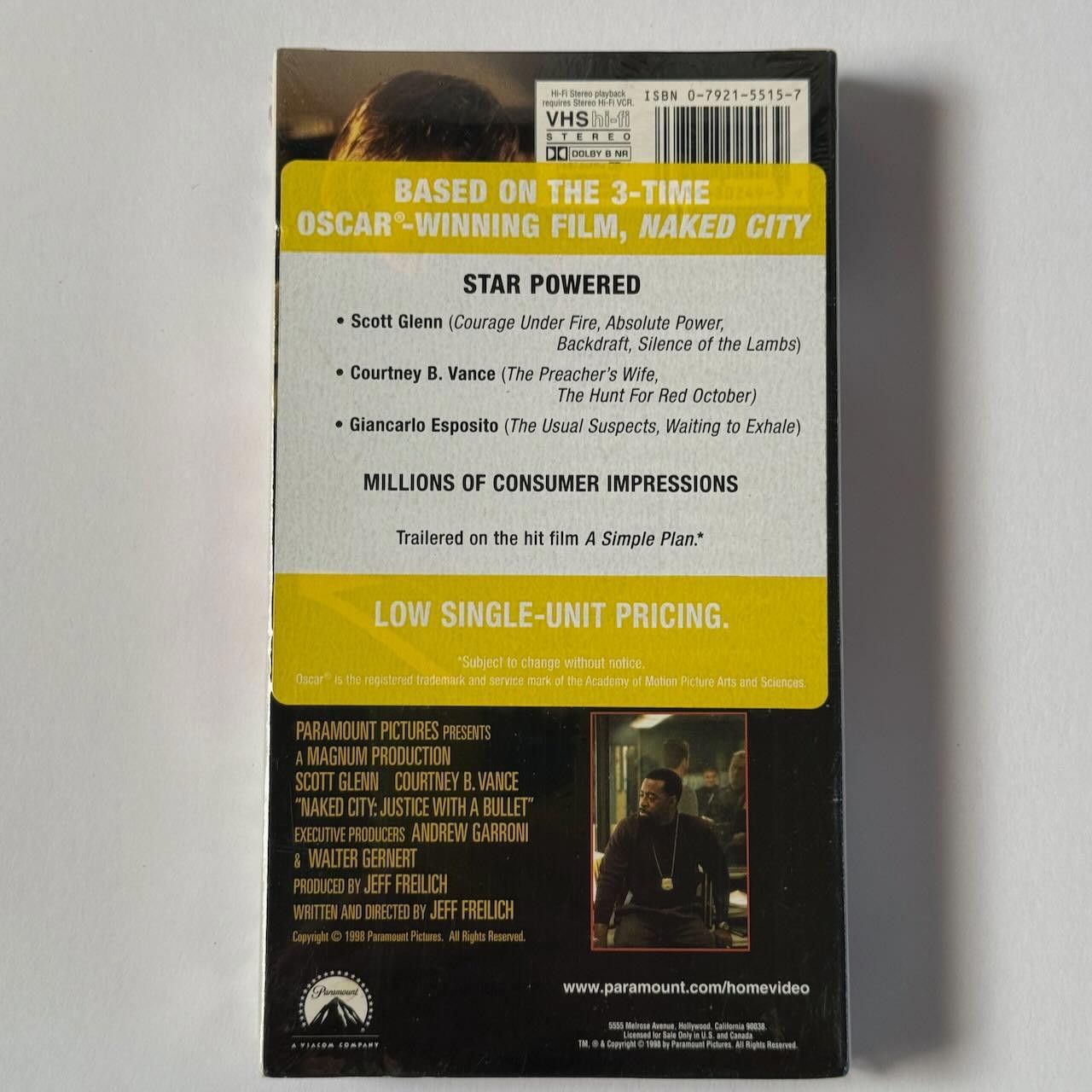 Designer ULTRA RARE Naked City Justice with a Bullet VHS 1998 DS DEMO Size ONE SIZE - 3 Thumbnail