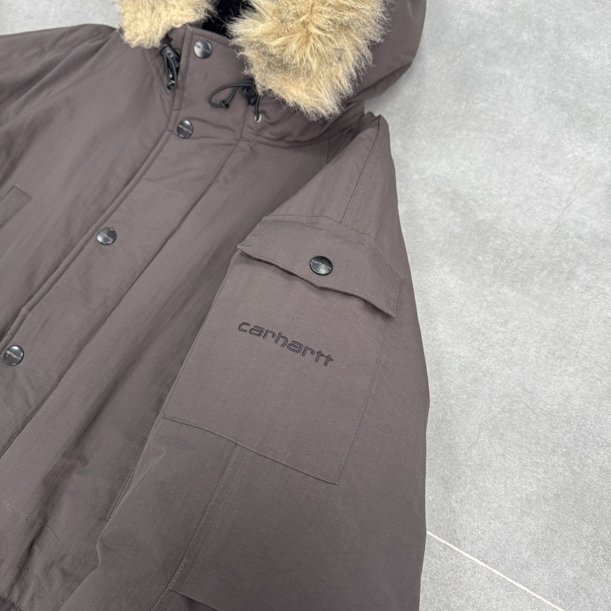 Carhartt Vintage Carhartt Anchorage Nylon Parka Jacket Hooded Brown Size US S / EU 44-46 / 1 - 9 Thumbnail