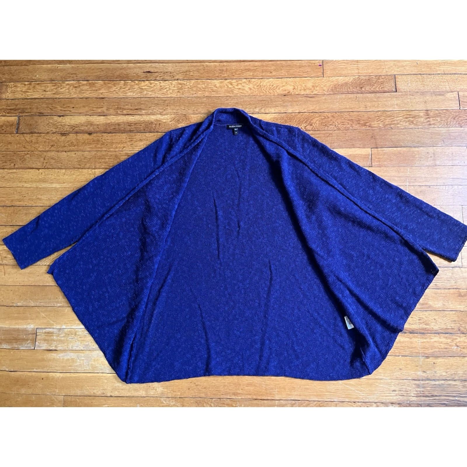 Eileen Fisher VINTAGE? No. Eileen Fisher Blue Cardigan Women’s M Linen Blend Open Knit V-Neck Casual Business Bohemian Outdoor - Mens? Ladies? Size M / US 6-8 / IT 42-44 - 5 Thumbnail