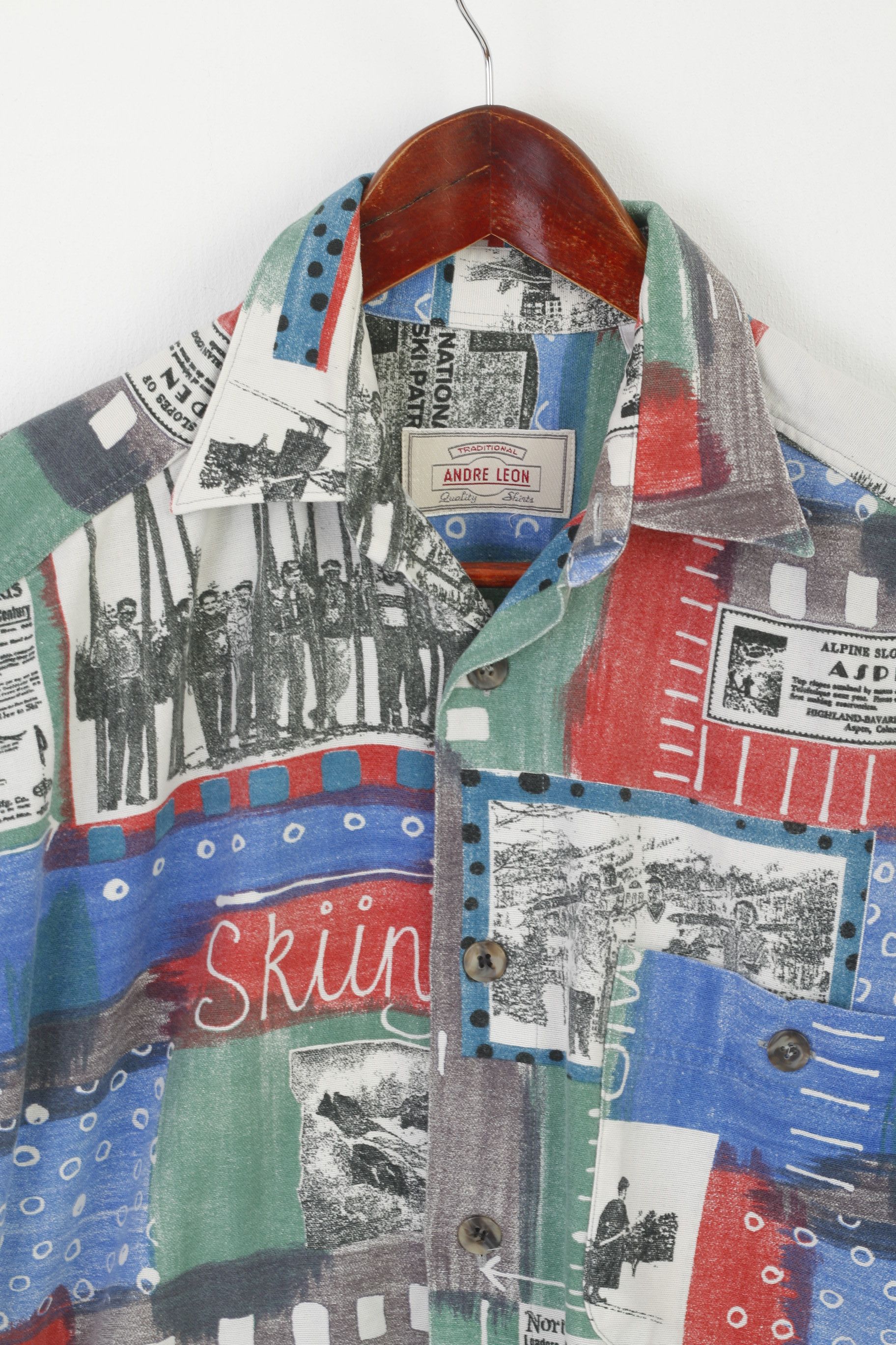 Vintage Andre Leon Men M Casual Shirt Multicoloured 3124 Size US M / EU 48-50 / 2 - 3 Thumbnail