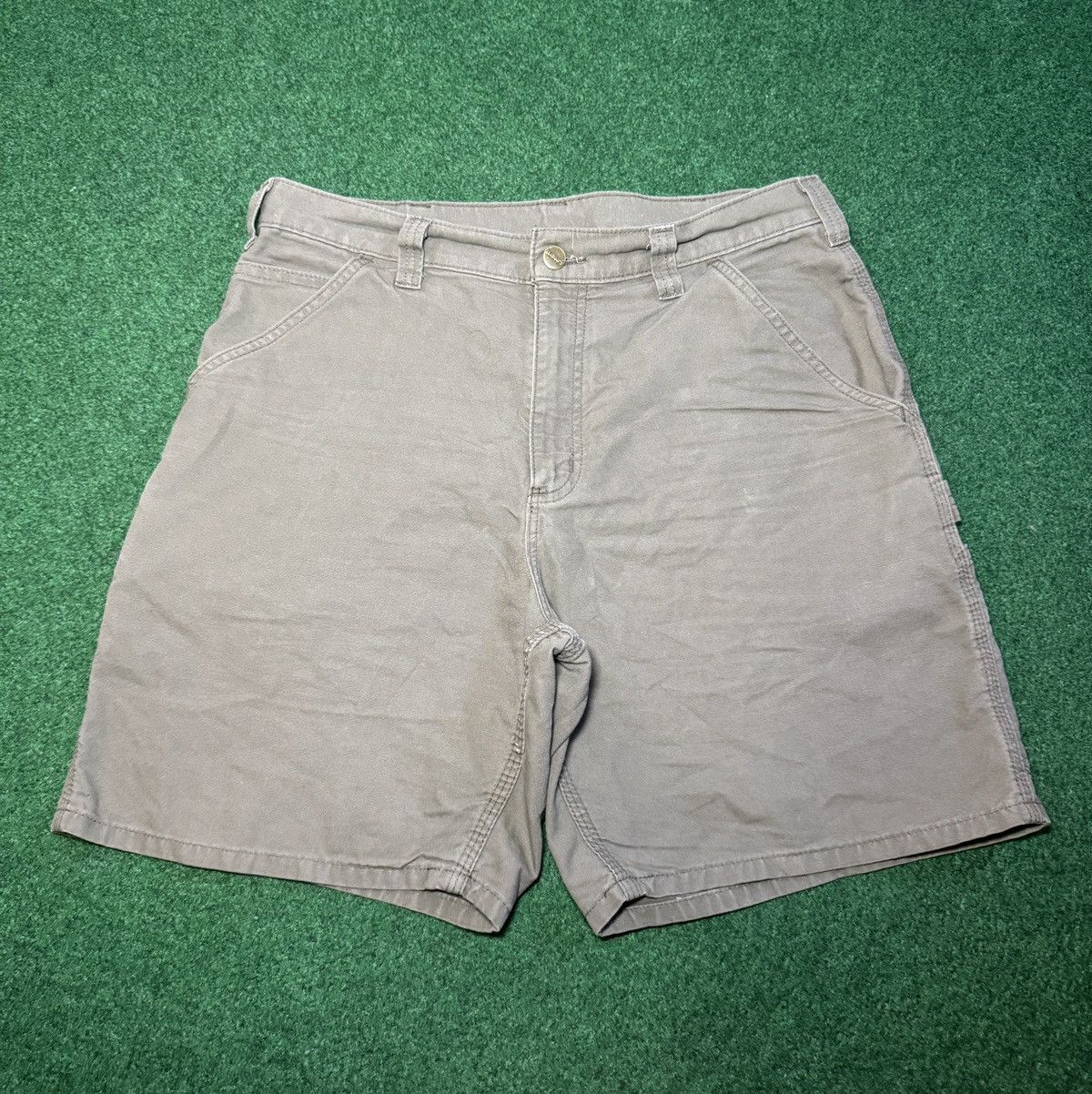 Carhartt Vintage 90s Carhartt Carpenter Baggy Green 32 10” Shorts Size US 32 / EU 48 - 2 Thumbnail
