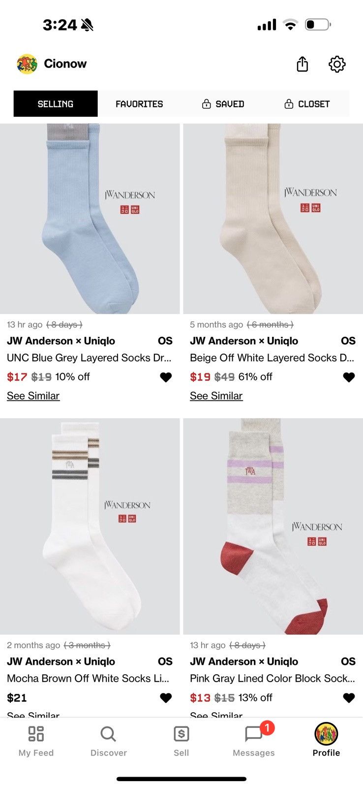 JW Anderson × Uniqlo Set of 23 JW Anderson x Uniqlo Socks Size ONE SIZE - 8 Thumbnail