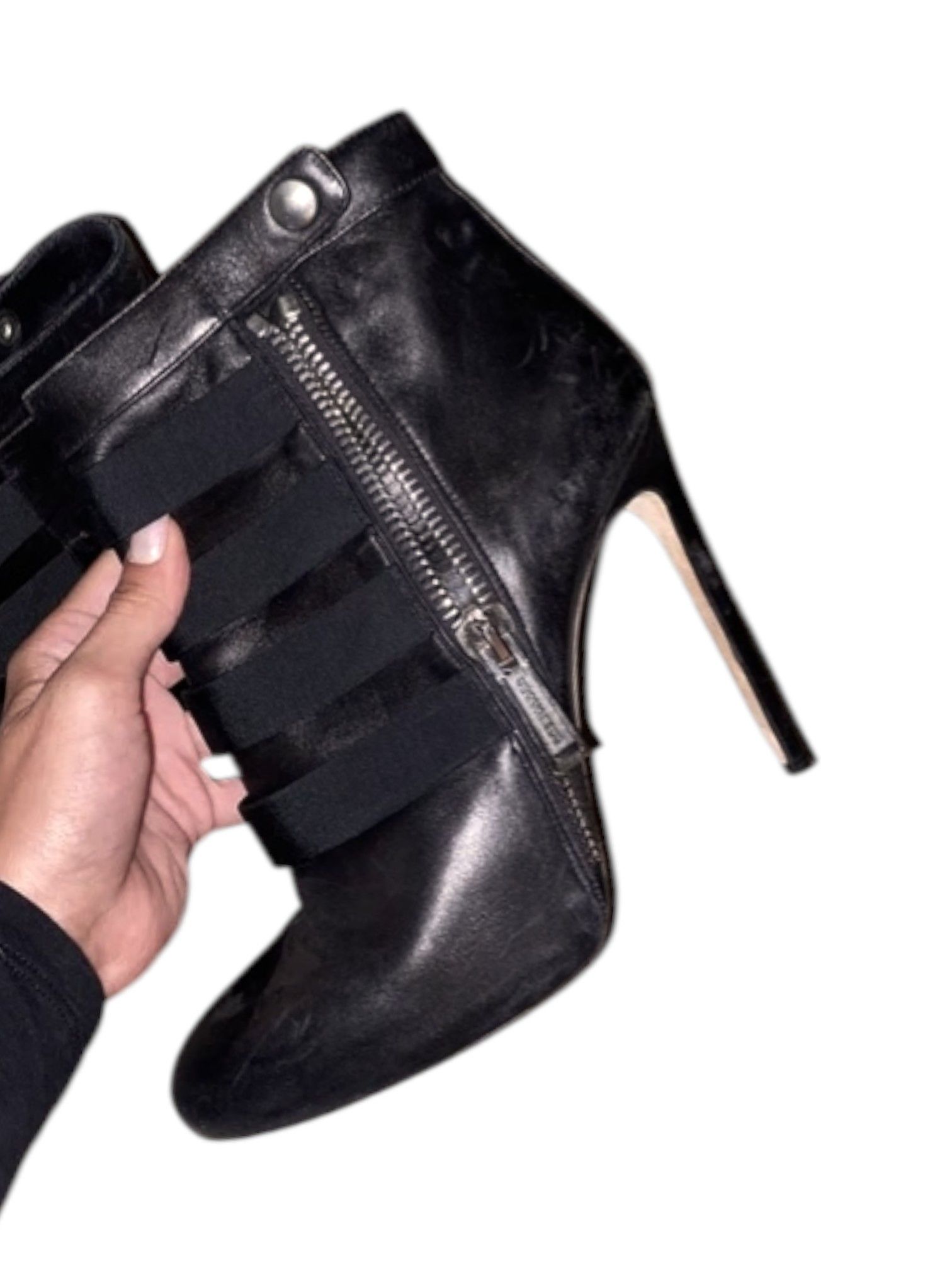 Dsquared2 Dsquared² Black Leather Strap-Detail Ankle Boots Size US 7 / EU 40 - 1 Thumbnail