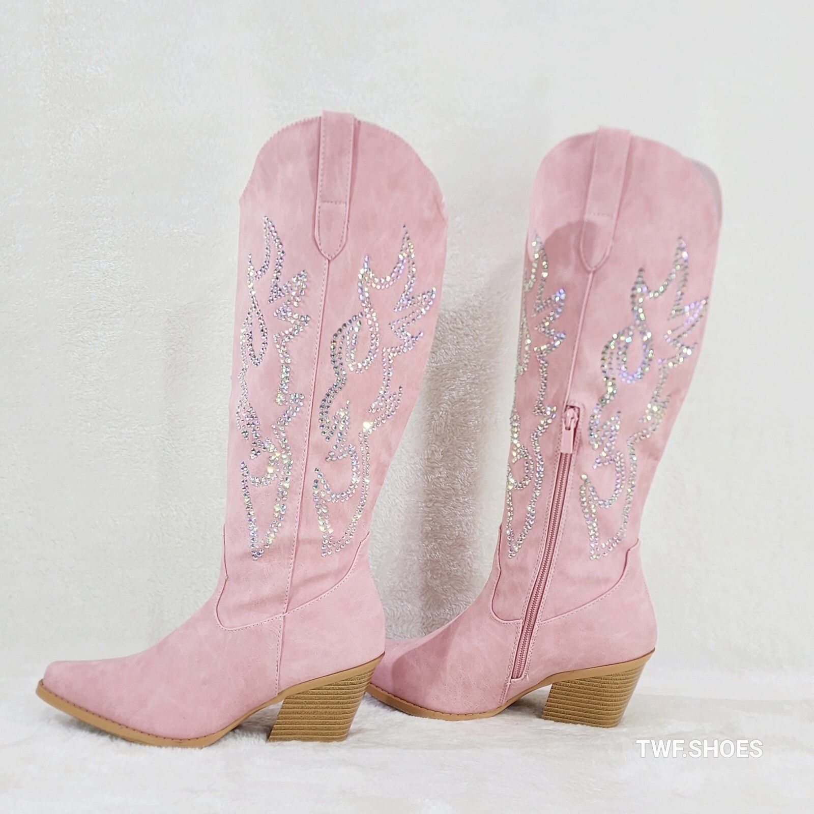 Other Ann Pink Leatherette With Rhinestones Country Glam Western C Size US 10 / IT 40 - 2 Thumbnail