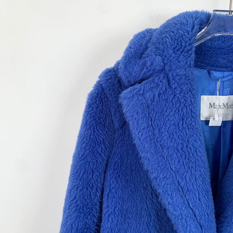 Max Mara Max Mara Teddy Collection Blue Teddy Alpaca Lapel Double B Size XS / US 0-2 / IT 36-38 - 3 Thumbnail