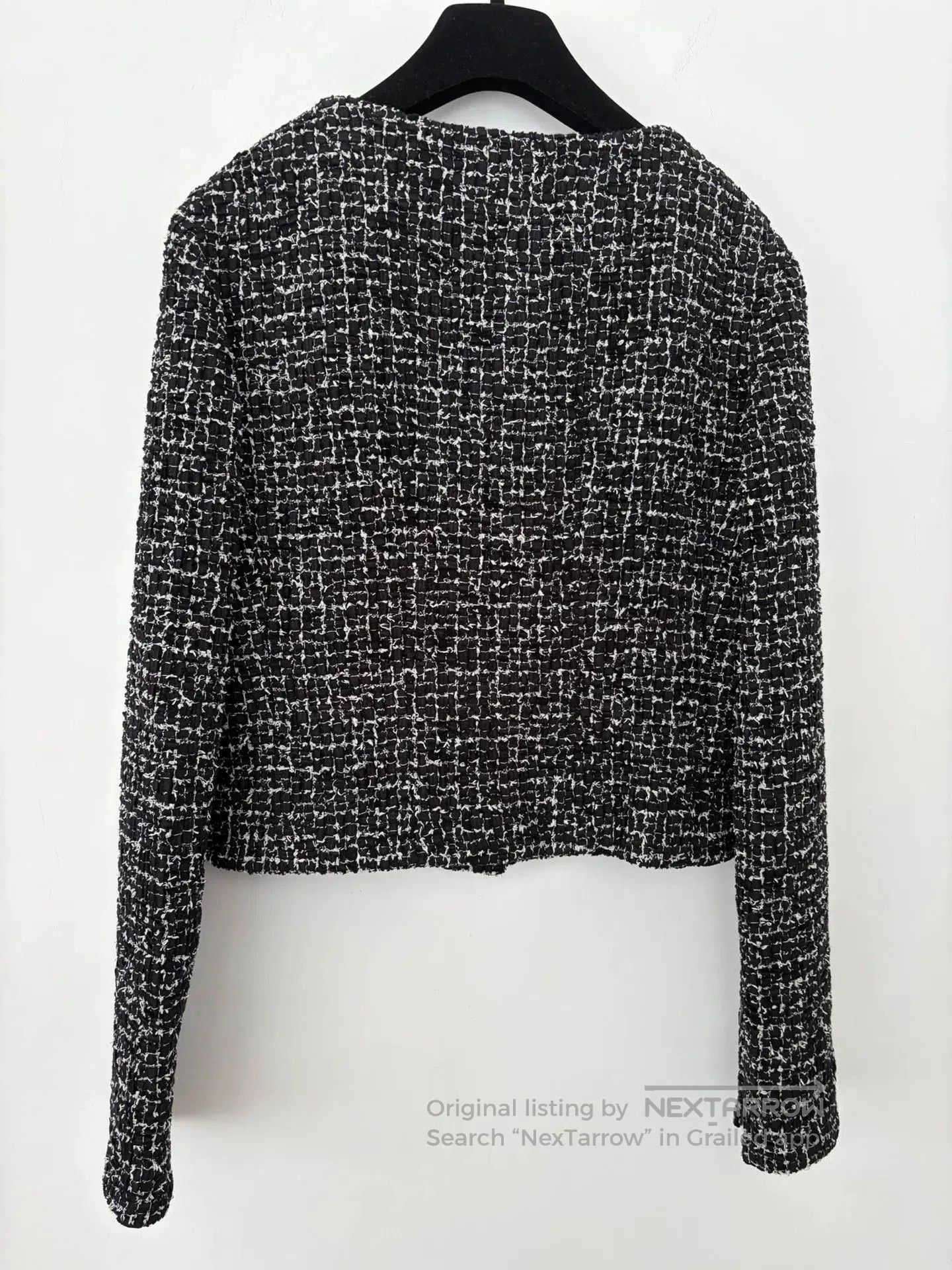 Chanel Chanel Black White Tweed Round Neck Jacket. Size US XS / EU 42 / 0 - 2 Thumbnail