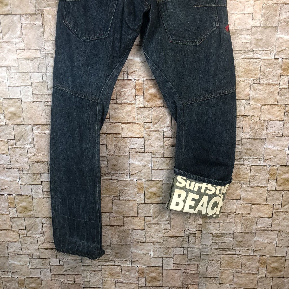 Other Surf Style Double Waist Blue Denim Pants #A72 Size US 31 - 16 Thumbnail