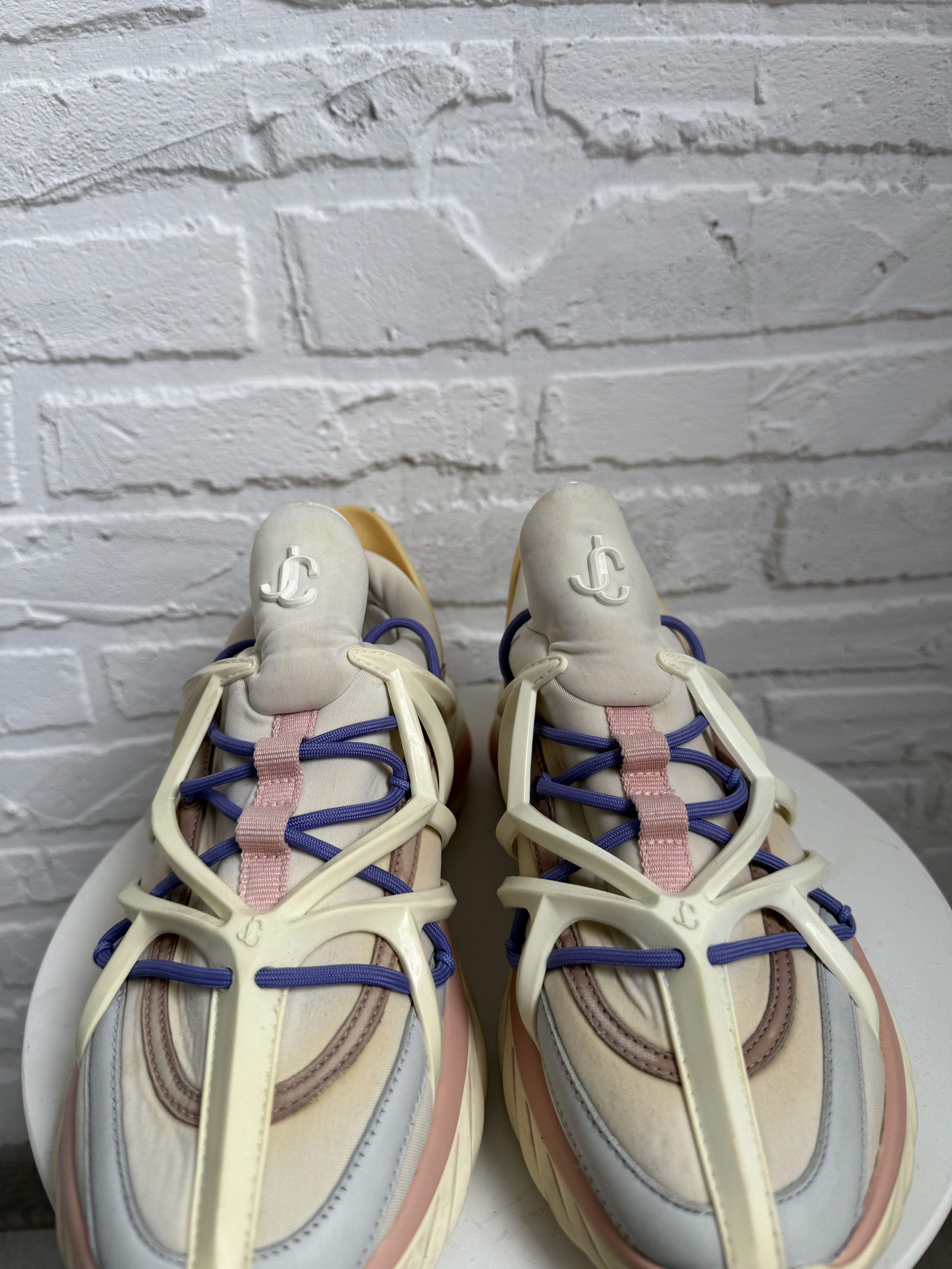 Jimmy Choo Jimmy Choo Cosmos Sneakers Pastel Cream Pink Futuristic Size US 6 / IT 36 - 16 Thumbnail