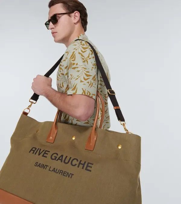 Saint Laurent Paris o1tp1o0525 Size: OS/Rive Gauche Tote Bag in Green Size ONE SIZE - 4 Thumbnail