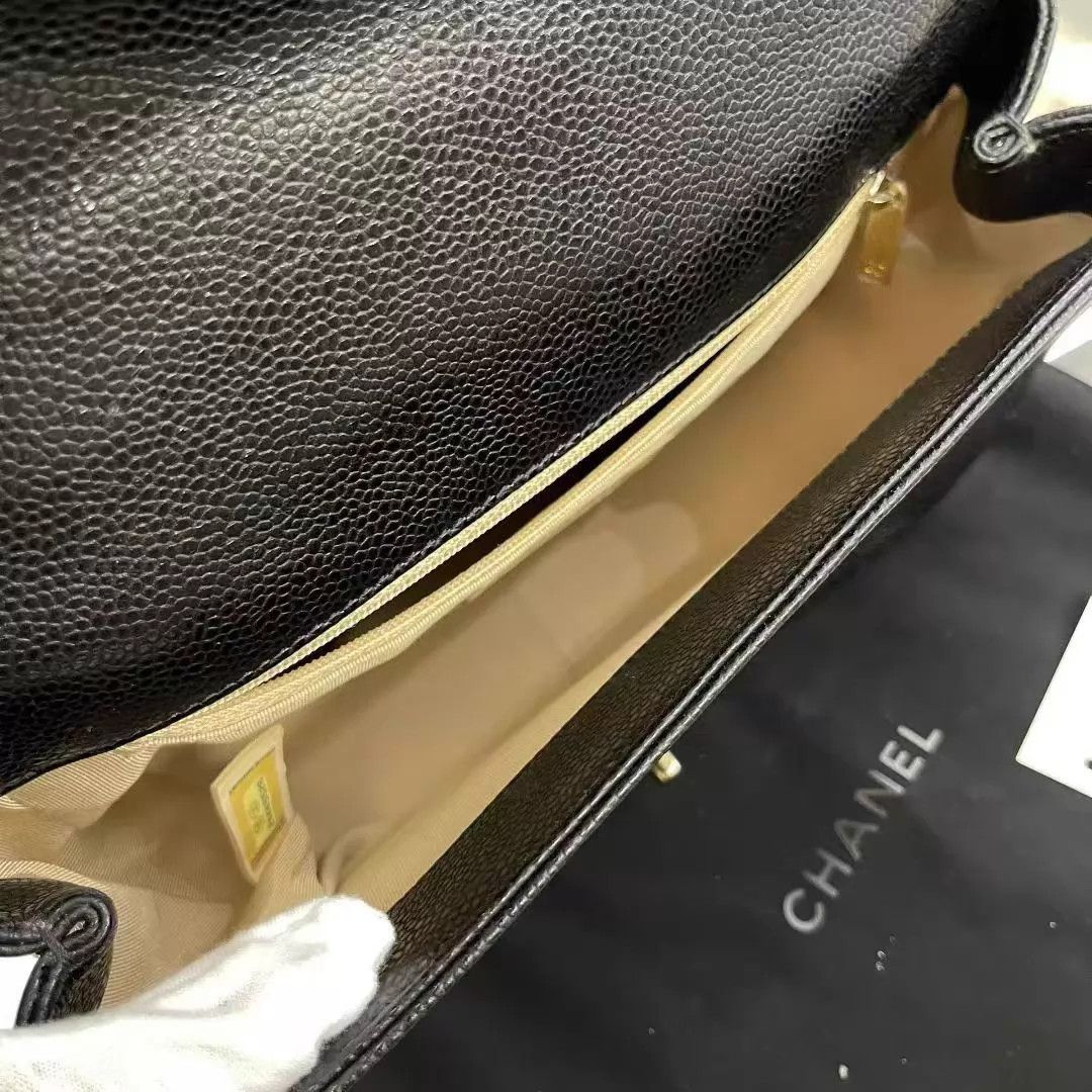 Chanel Chanel Carry Around Black & Gold Litchi 24x14x7 AK876 Size ONE SIZE - 9 Thumbnail