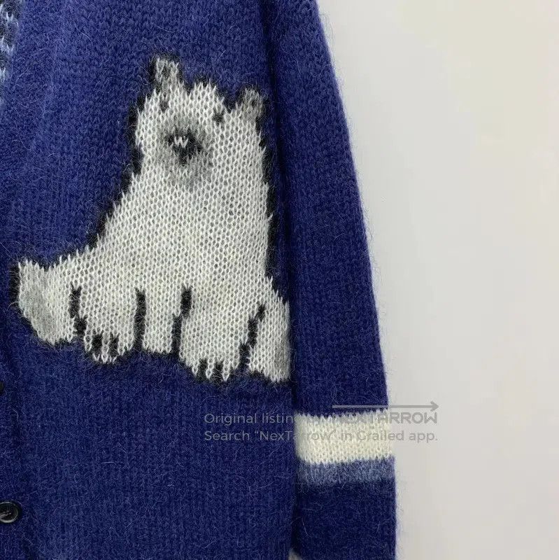 Loewe Loewe Navy Blue Mohair Women's Cardigan . Size M / US 6-8 / IT 42-44 - 4 Thumbnail