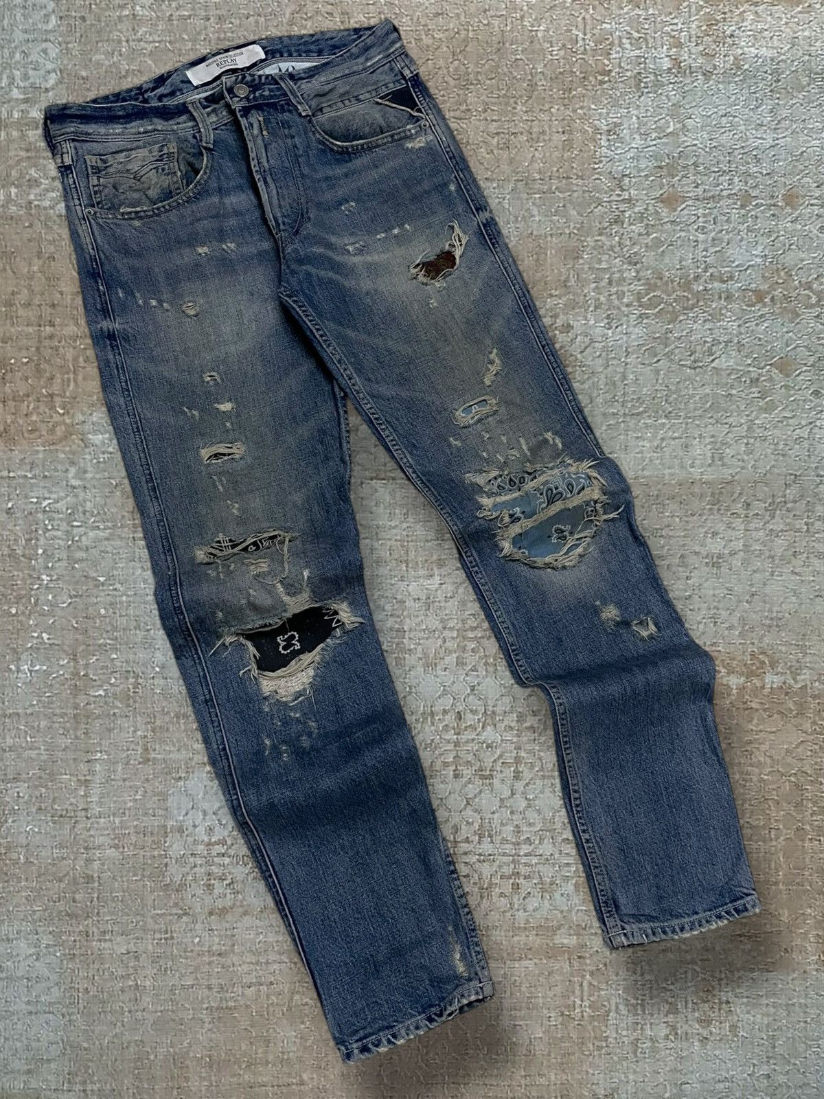 Japanese Brand Vintage Designer Replay Mestro Distressed Bandana Denim Size US 30 / EU 46 - 2 Thumbnail