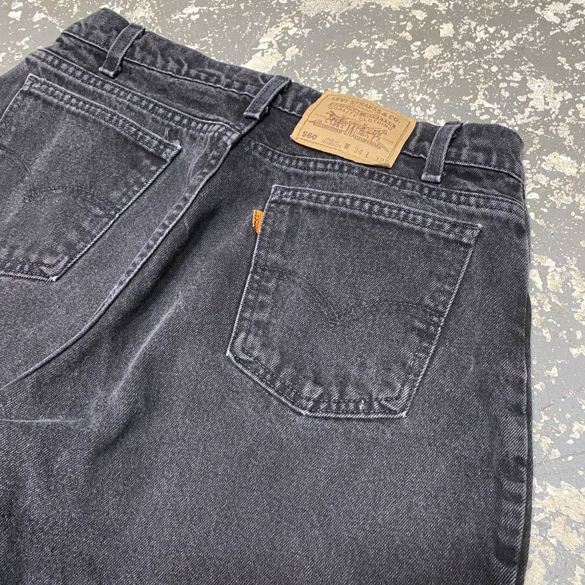 Other Vintage Levi’s 560 Baggy Fit Black Orange Tab Denim Jeans Size US 33 - 3 Thumbnail