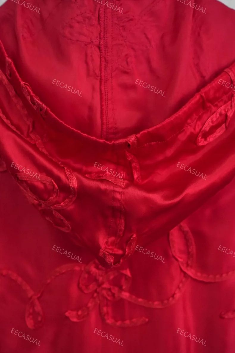 Comme des Garcons Comme Des Garcons Red Satin Ribbon Embroidered Bow Hooded Size S / US 4 / IT 40 - 8 Thumbnail