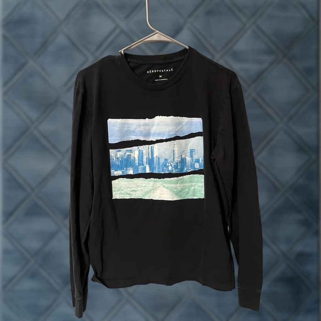 Aeropostale Aeropostale Mens Long Sleeve T-Shirt Graphic Tee Size M Black Casual Size US M / EU 48-50 / 2 - 1 Thumbnail