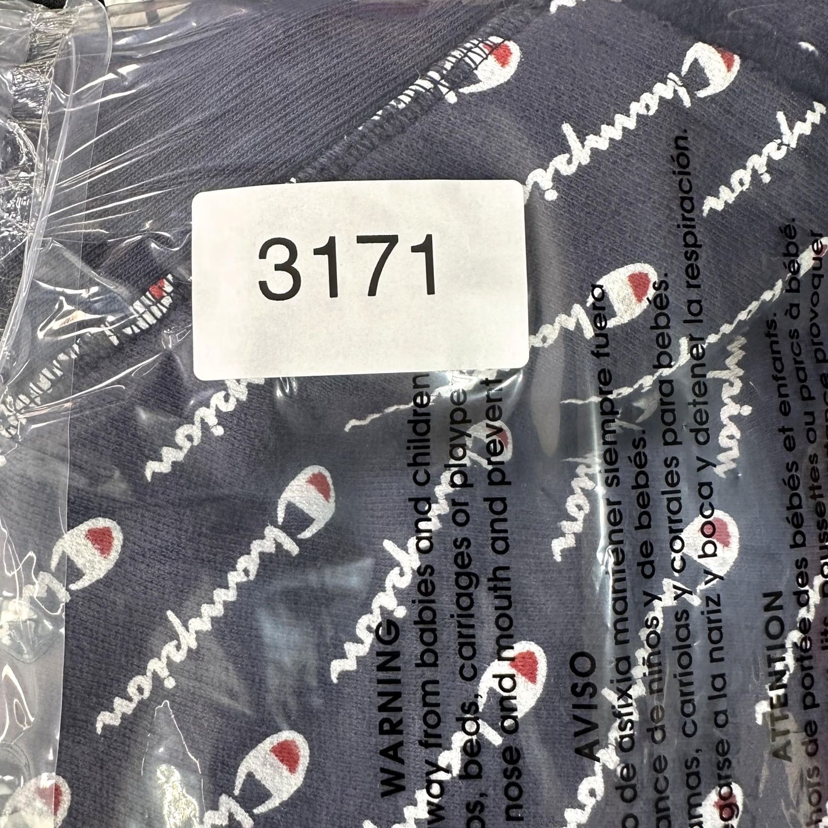 Champion Champion Hoodie Womens M Blue All Over Logo Print Cropped Fleece Pullover Size M / US 6-8 / IT 42-44 - 8 Thumbnail