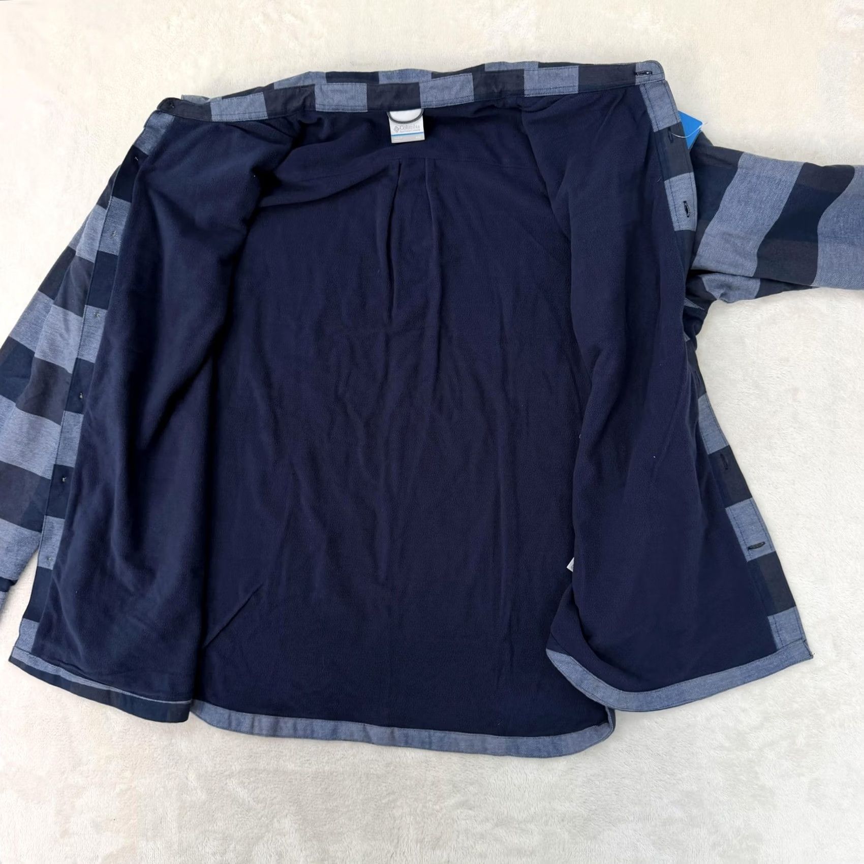 Vintage Columbia Shirt Jacket Mens 2XL Blue Stripe Flannel Lined Button Up Warm Size US XXL / EU 58 / 5 - 6 Thumbnail