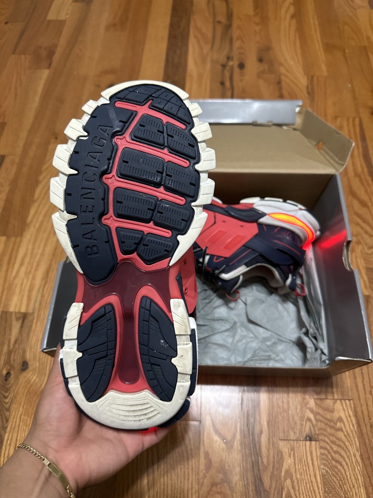 Balenciaga Balenciaga LED Track Red/White Size US 11 / EU 44 - 5 Thumbnail