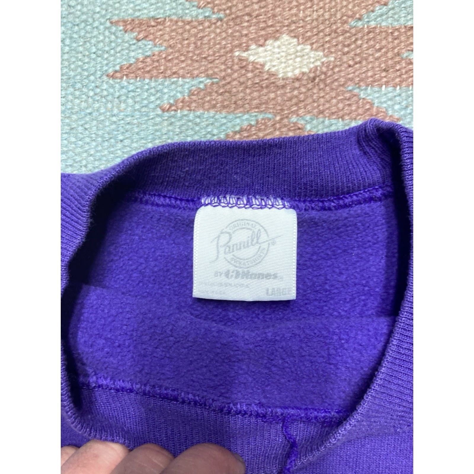 Hanes VINTAGE 80s Hanes Sweatshirt Purple Crewneck Large Men Pullover Distressed Pannill Mockups not sure Size US L / EU 52-54 / 3 - 3 Thumbnail