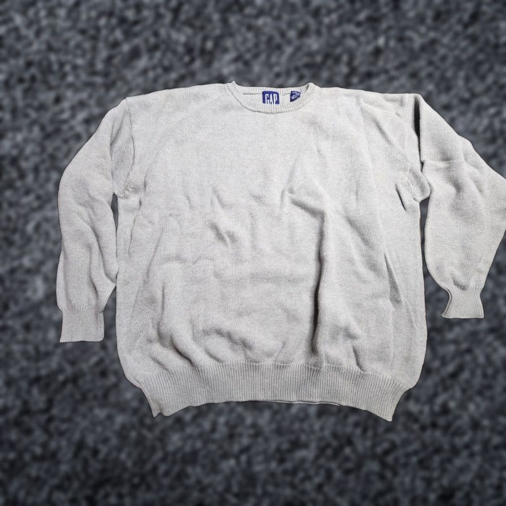 Gap VINTAGE GAP Gray Crew Neck Fleece Sweater Mens XL 90s Cotton Blend Size US XL / EU 56 / 4 - 1 Thumbnail